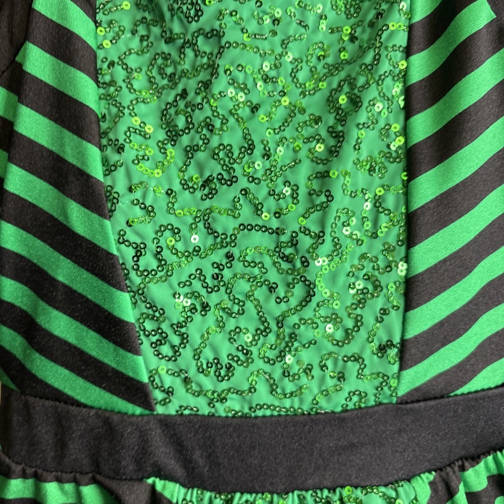 Weissman Green And‎ Black Sequins Halter Top Dance Costume  Medium Child - Picture 10 of 16